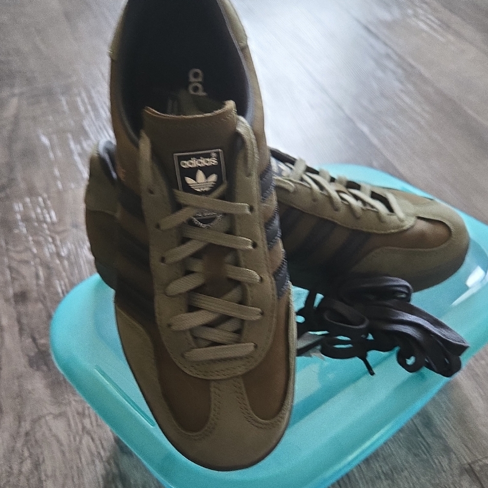 Adidas Men's Khaki and Black Sneakers